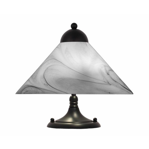 Matte Black Two-Light Semi-Flush Mount with 12-Inch Onyx Swirl Glass, image 1