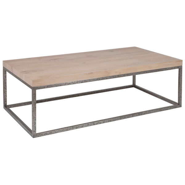 Signature Designs Natural and Distressed Iron Foray Rectangular Cocktail Table, image 1