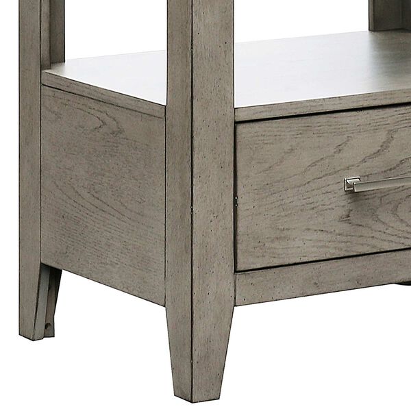 Essex Gray Wood Display Bookcase with Storage-Drawer, image 5