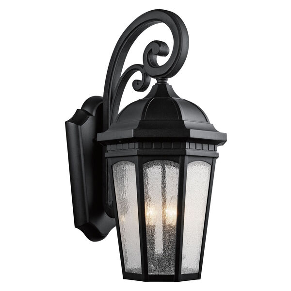 Courtyard Textured Black Three-Light 12-Inch Outdoor Wall Sconce, image 1