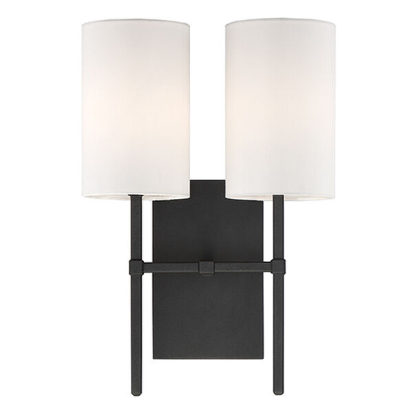 Vincent Black Two-Light Wall Sconce, image 1
