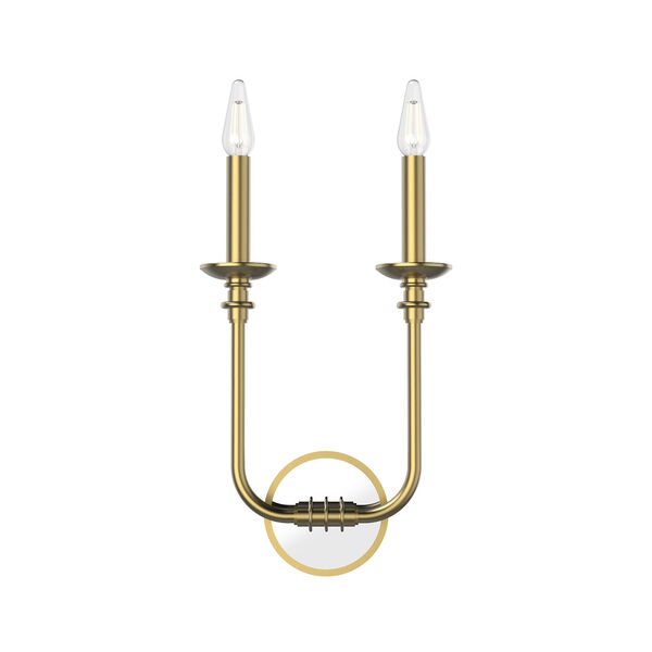 Peabody Vintage Brass Two-Light Wall Sconce, image 2