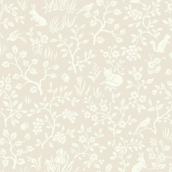Fox and Hare Pink Wallpaper, image 1