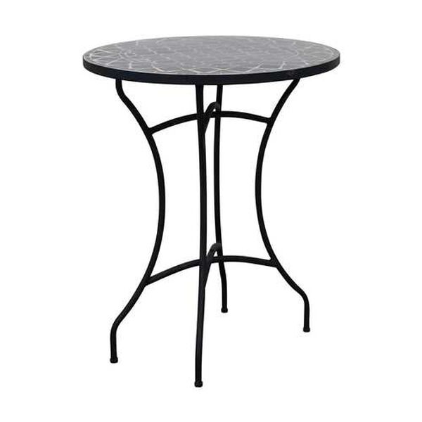 Black Outdoor Table with Mosaic Top, image 1
