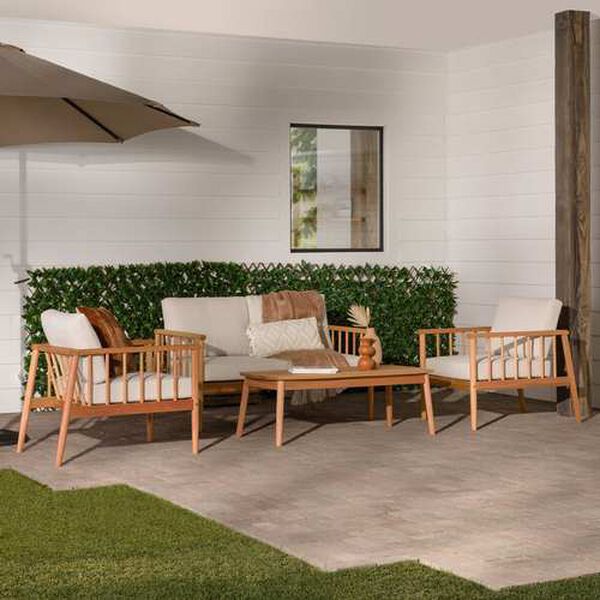 Circa Natural Four-Piece Outdoor Spindle Chat Set, image 1