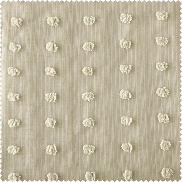 Strasbourg Dot Beige Patterned Linen Sheer Single Panel Curtain 50 x 96, image 8