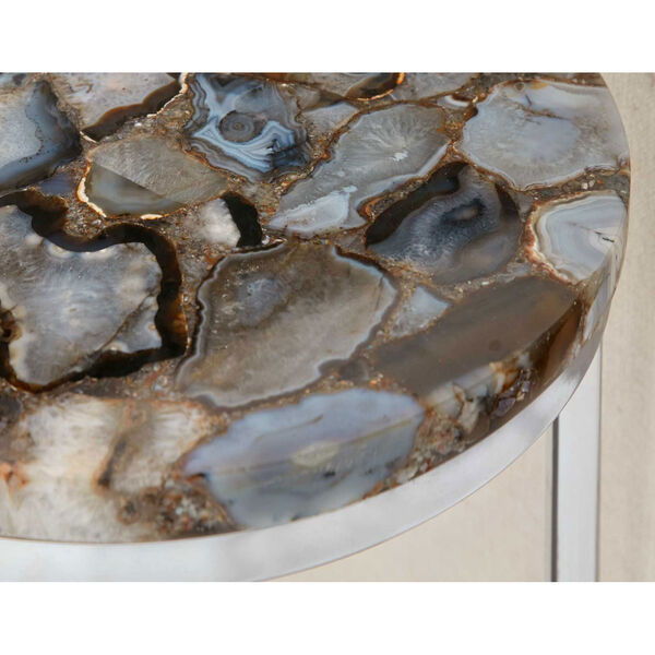 Onyx Silver with Multicolor Agate Top Nesting Table, image 3