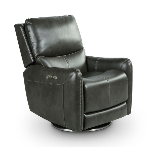 Athens Charcoal Swivel Power Recliner, image 4