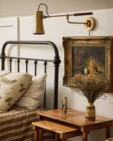 <p>Novel Wall Swing Lamp in Patina Brass</p>