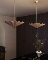 <p>Furrow Large Pendant in Peach</p>