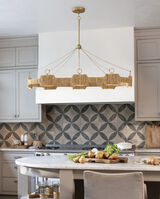 <p>Raffi Linear Chandelier in Burnished Gold</p>