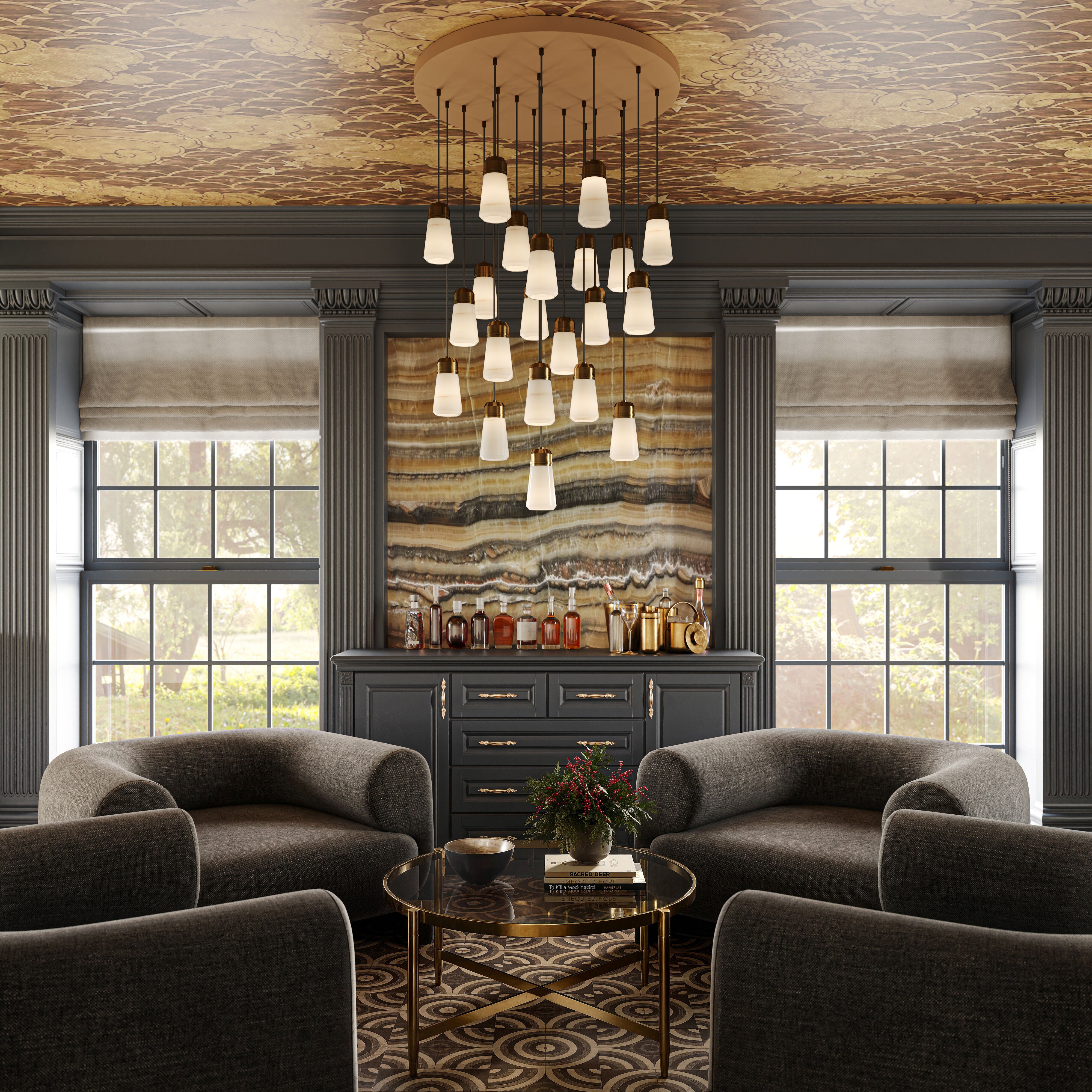 Martyn Lawrence Bullard Milano Multi Light Pendant