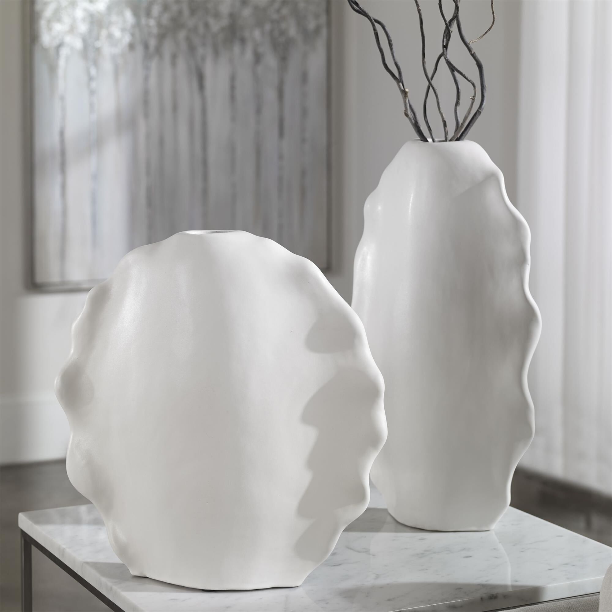 Ruffled Vase Set of 2