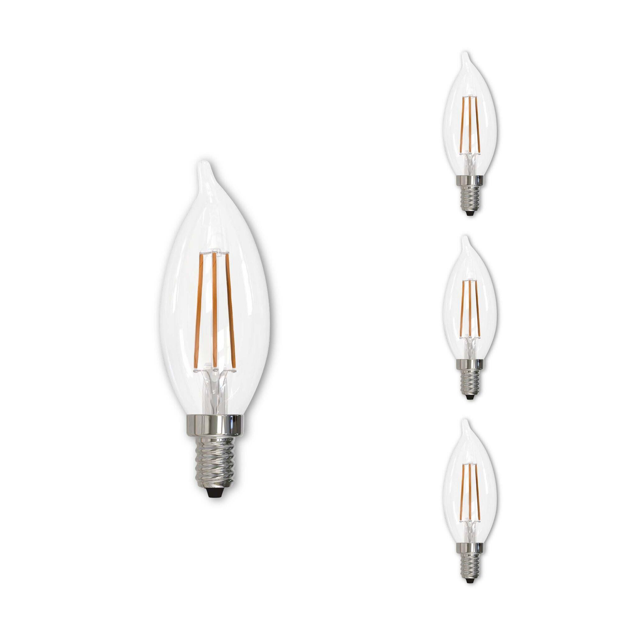 5 Watt LED CA10 2700K Filament E12 Clear (4 Pack)