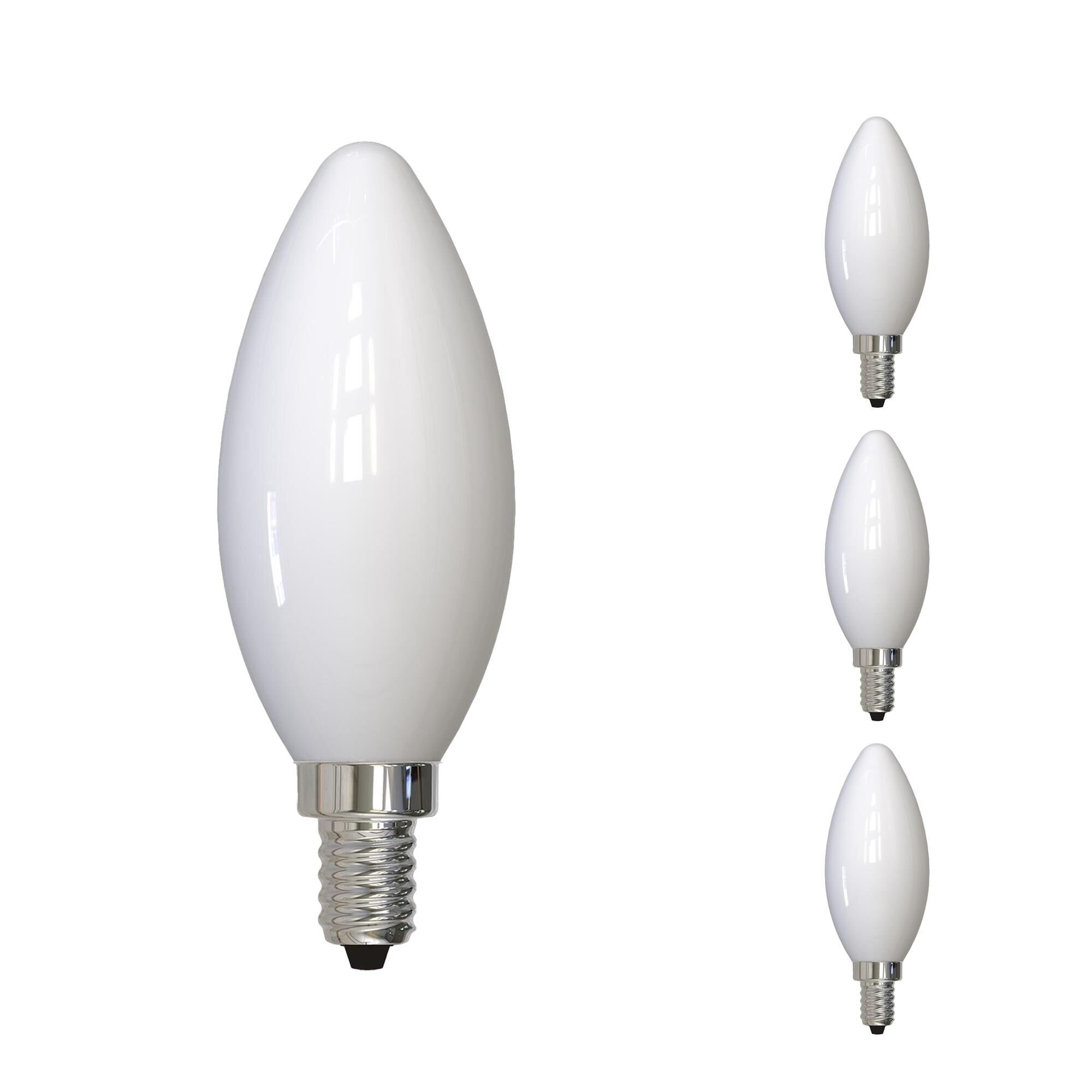 5 Watt LED B11 5000K Filament Milky E12 Fully Compatible Dimming (4 Pack)