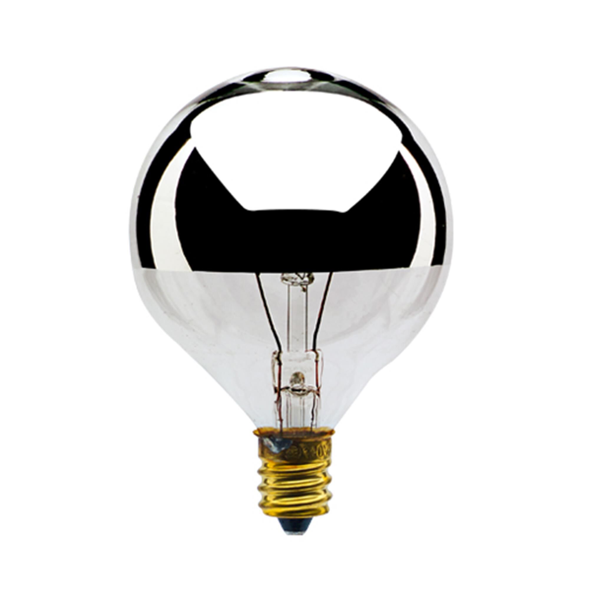40 Watt G16 Half Chrome E12 120 Volt