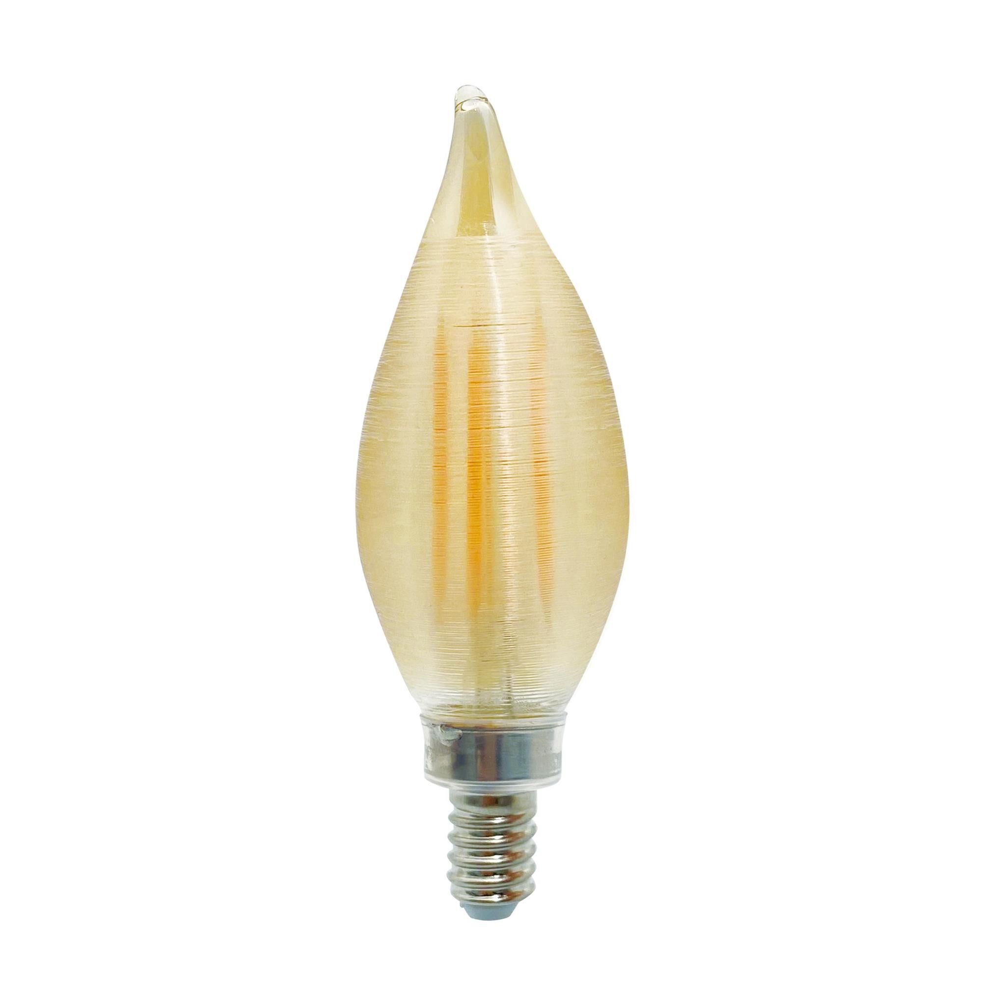 4 Watt LED C11 2100K Filament E12 Amber Spunlite Fully Compatible Dimming