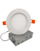 9 Watt LED 4 Inch Recessed Downlight With Metal Jbox & Baffle White Round Dimmable 90CRI 4000K 120 Volt