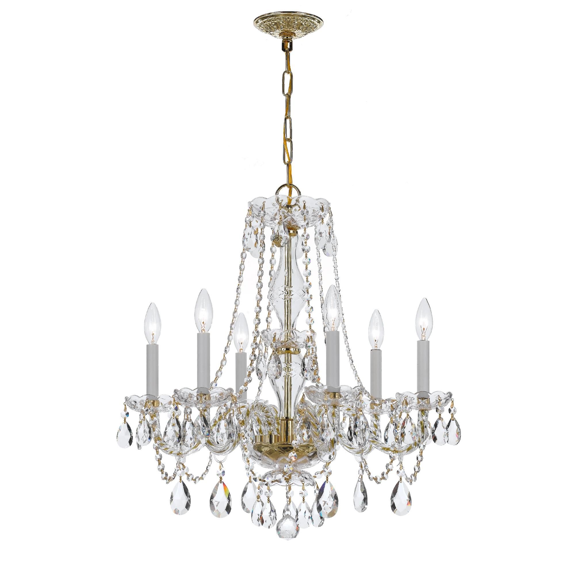 Traditional Crystal 23 Inch 6 Light Chandelier