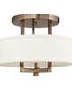 Hampton 15 Inch 3 Light Semi Flush Mount