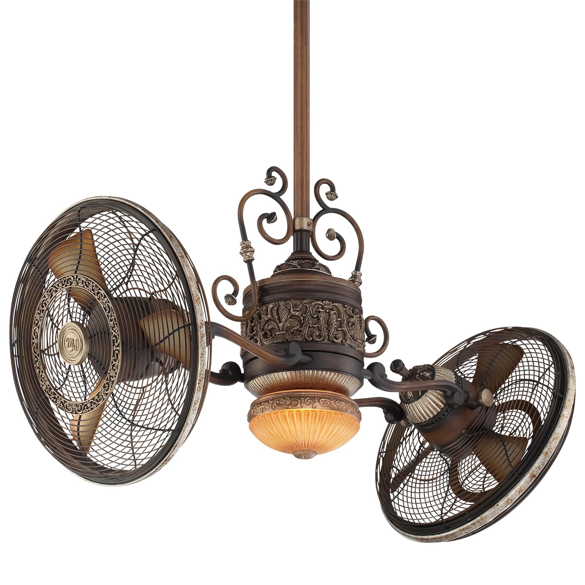 Traditional Gyro 42 Inch Multi Head Ceiling Fan with Light Kit
