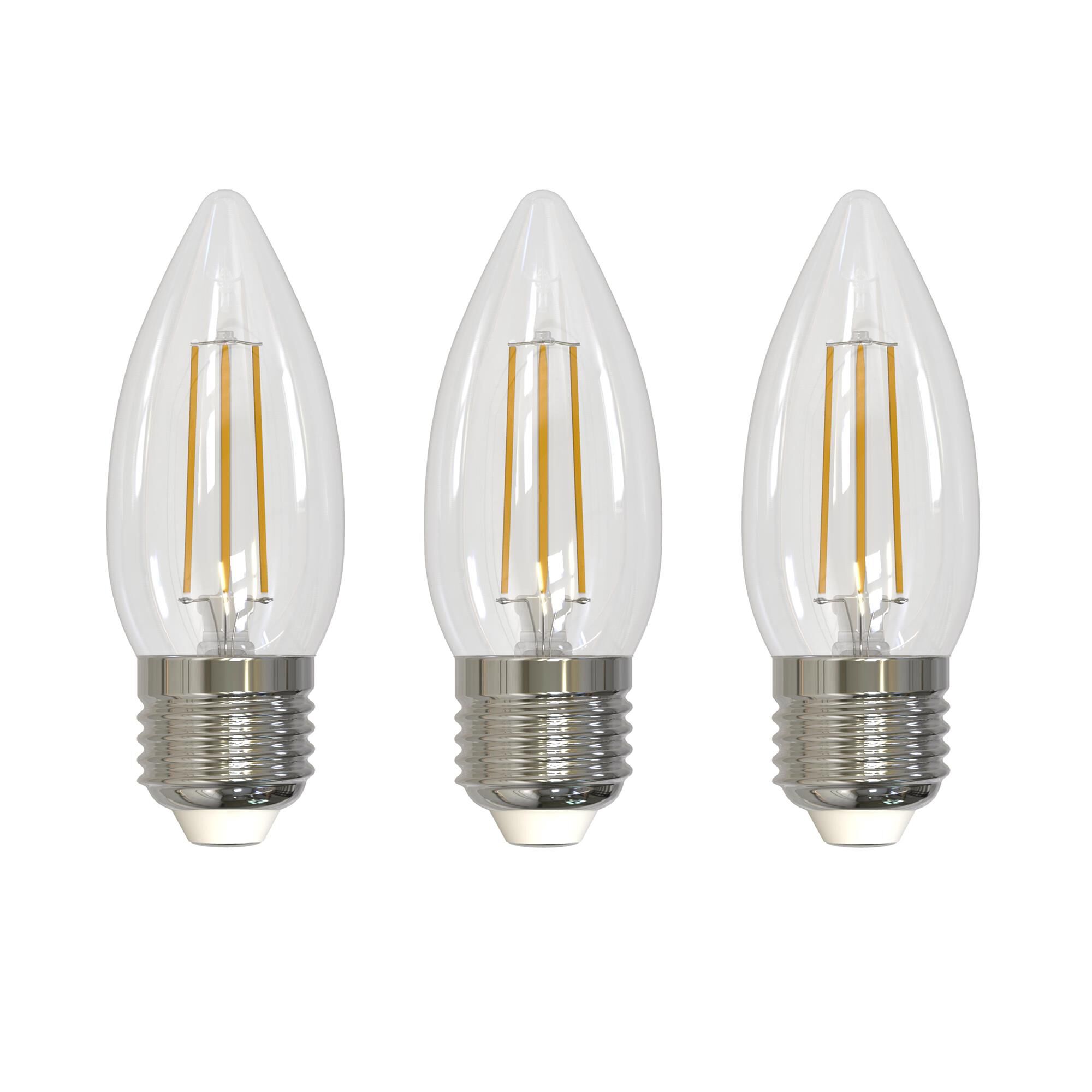 5.5 Watt LED B11 3000K Filament E26 Fully Compatible Dimming (3 Pack)