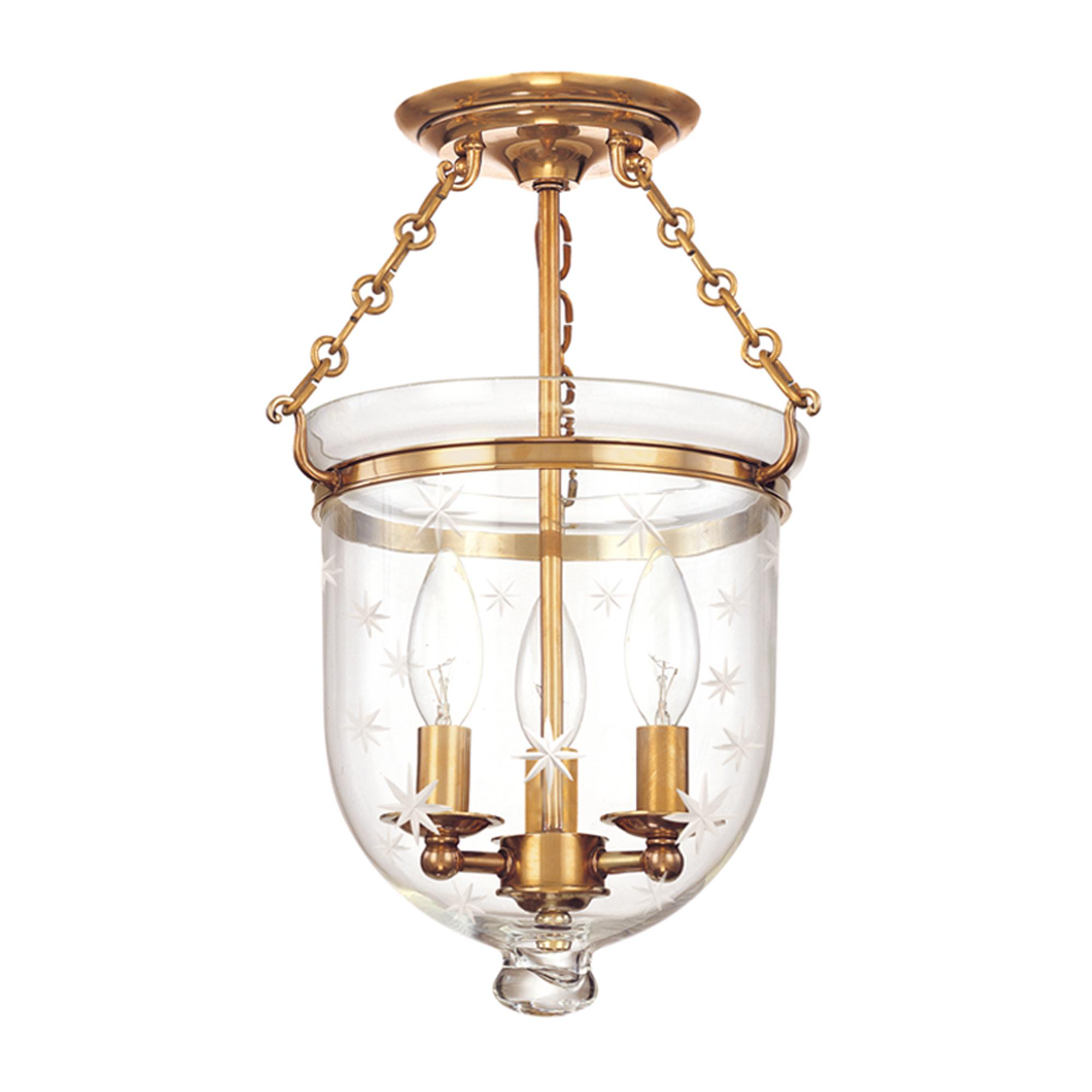 Hampton 10 Inch 3 Light Semi Flush Mount