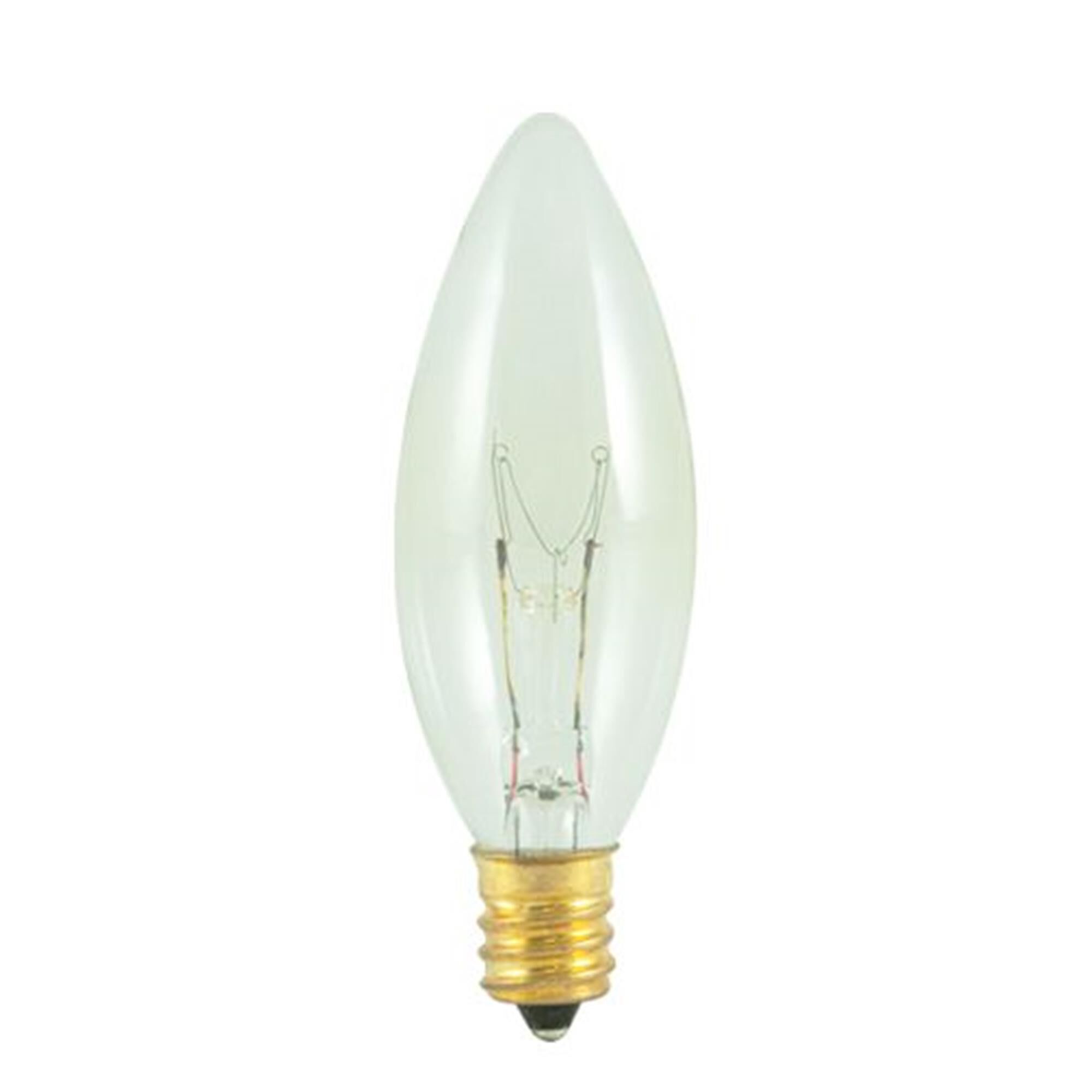 15 Watt B8 Torpedo Clear E12 120 Volt
