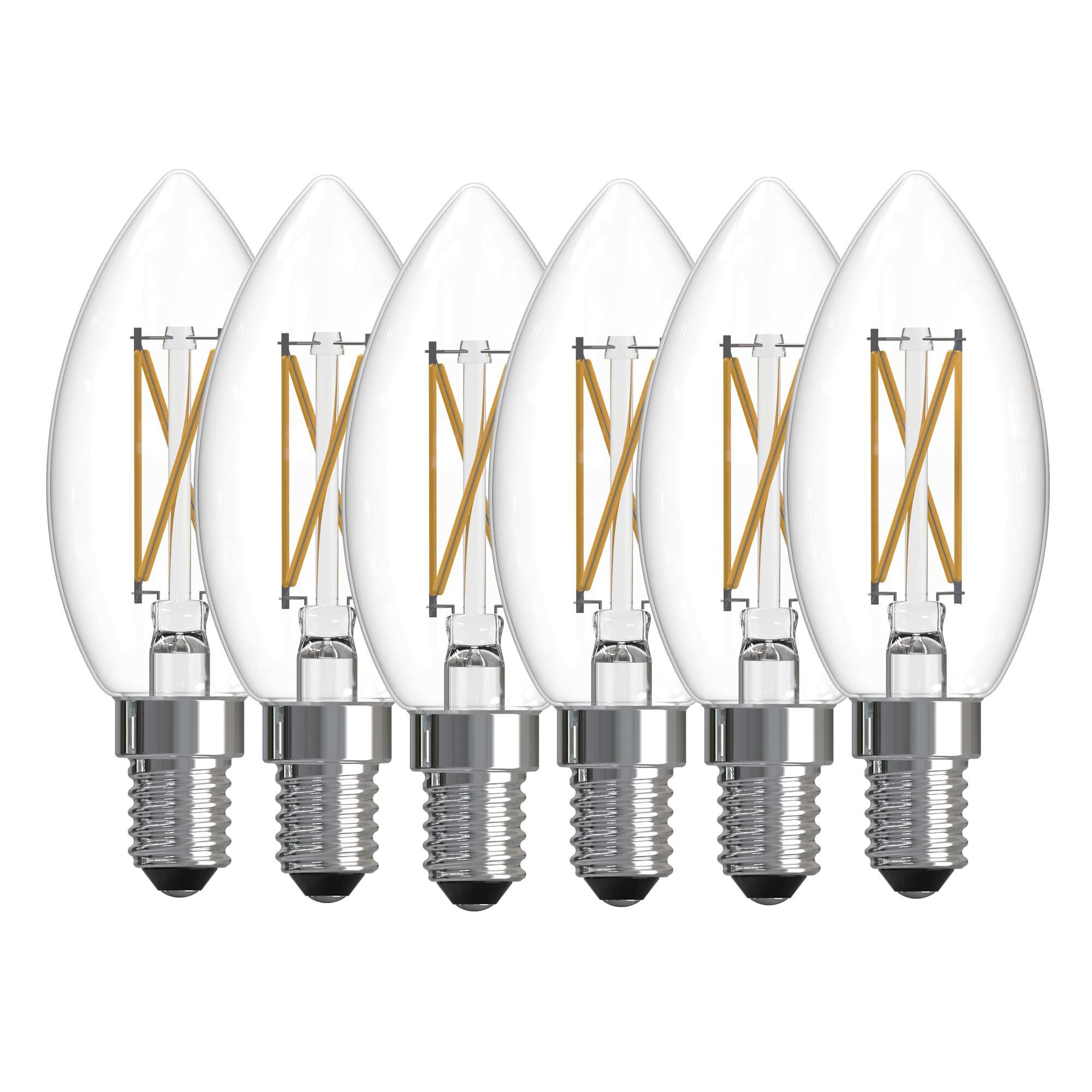 4 Watt LED B11 4000K Filament E12 Dimmable (6 Pack)