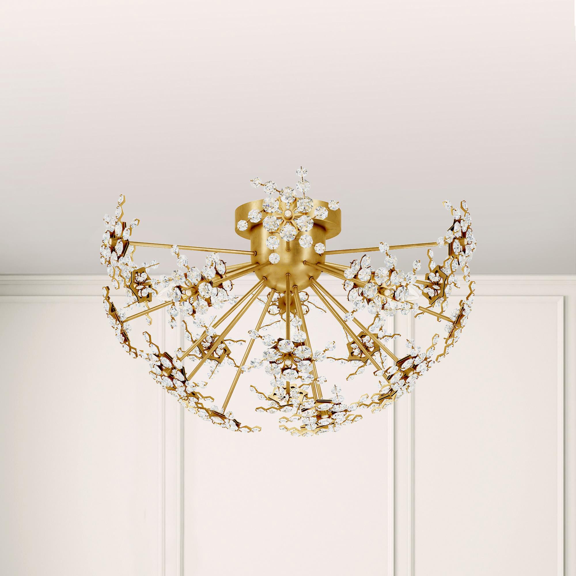 Esteracae 24 Inch 3 Light Semi Flush Mount
