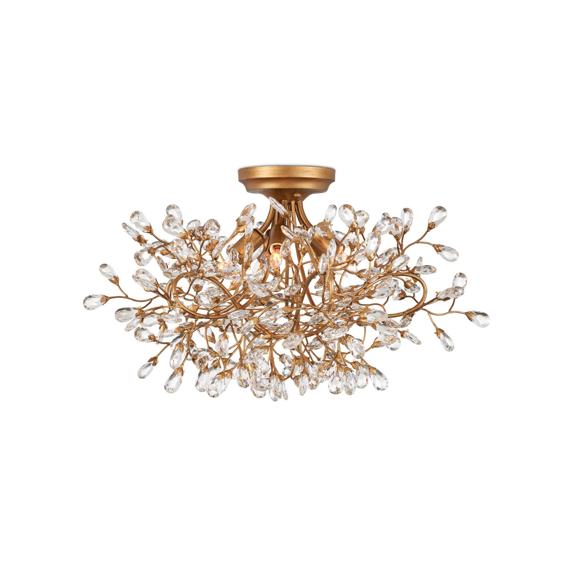 Crystal 24 Inch 5 Light Semi Flush Mount