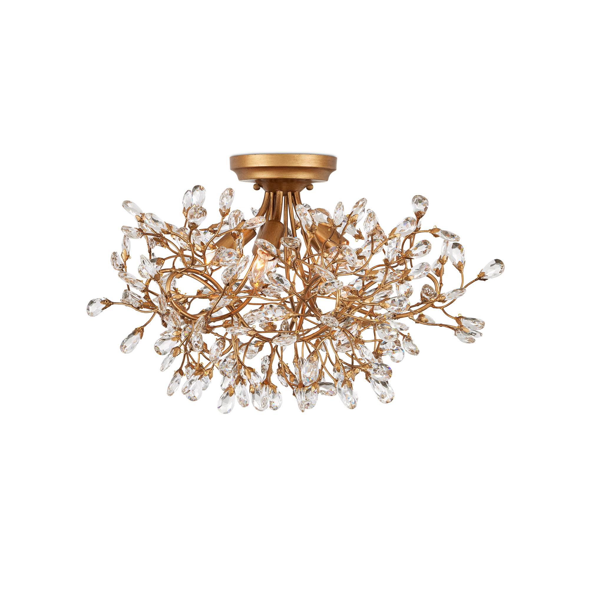 Crystal 24 Inch 5 Light Semi Flush Mount
