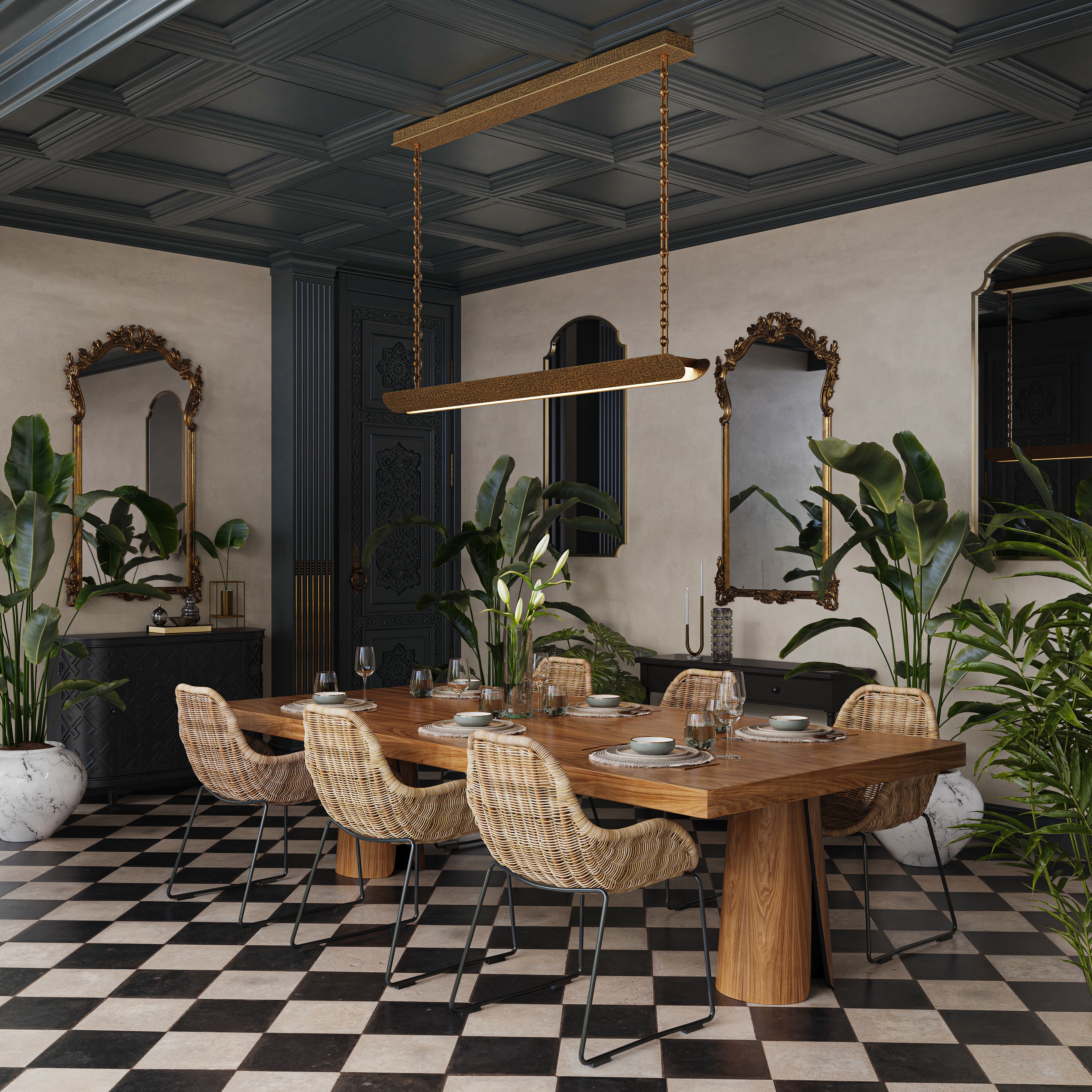 Martyn Lawrence Bullard Manhattan Large Linear Chandelier