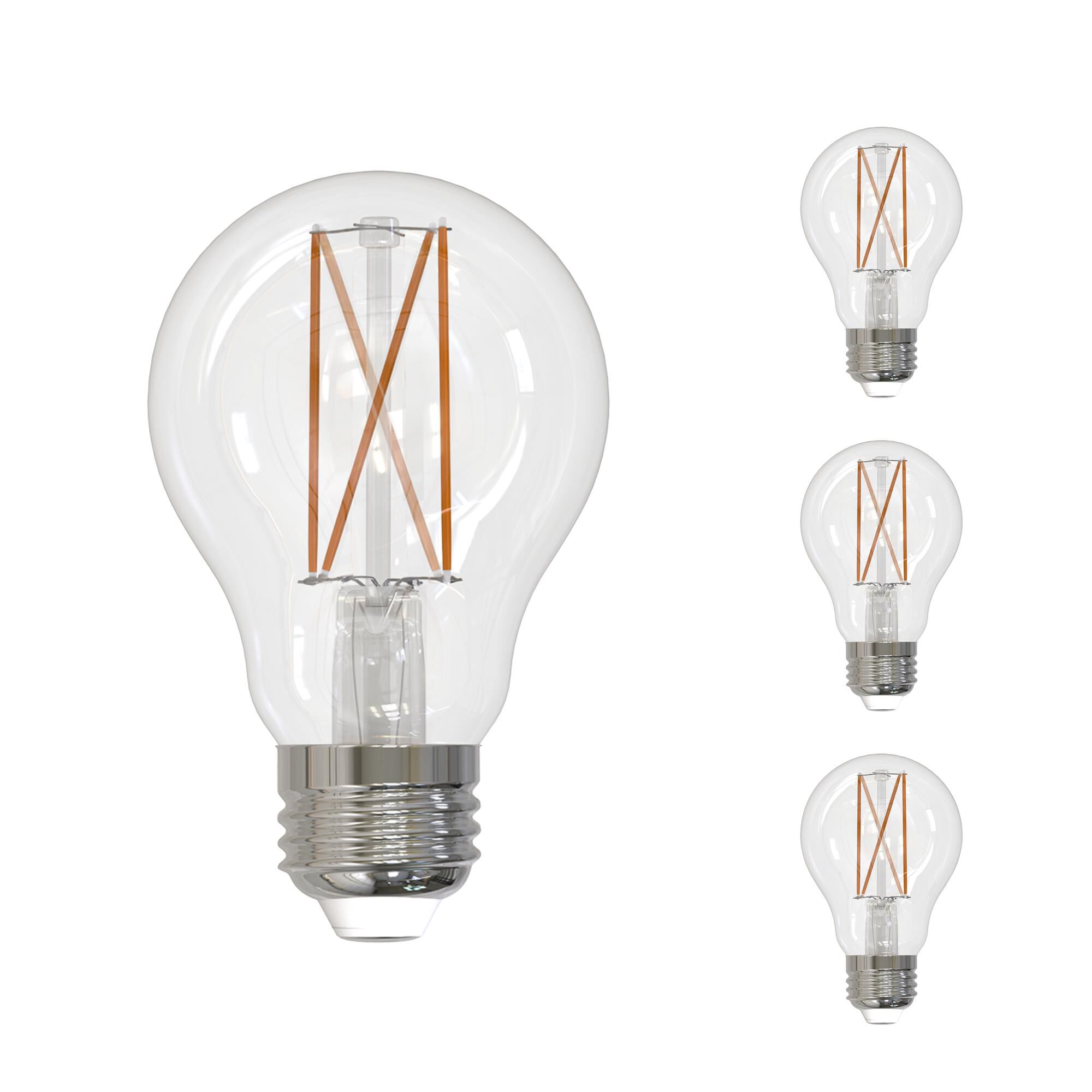 8.5 Watt LED A19 5000K Filament Fully Compatible Dimming (4 Pack)