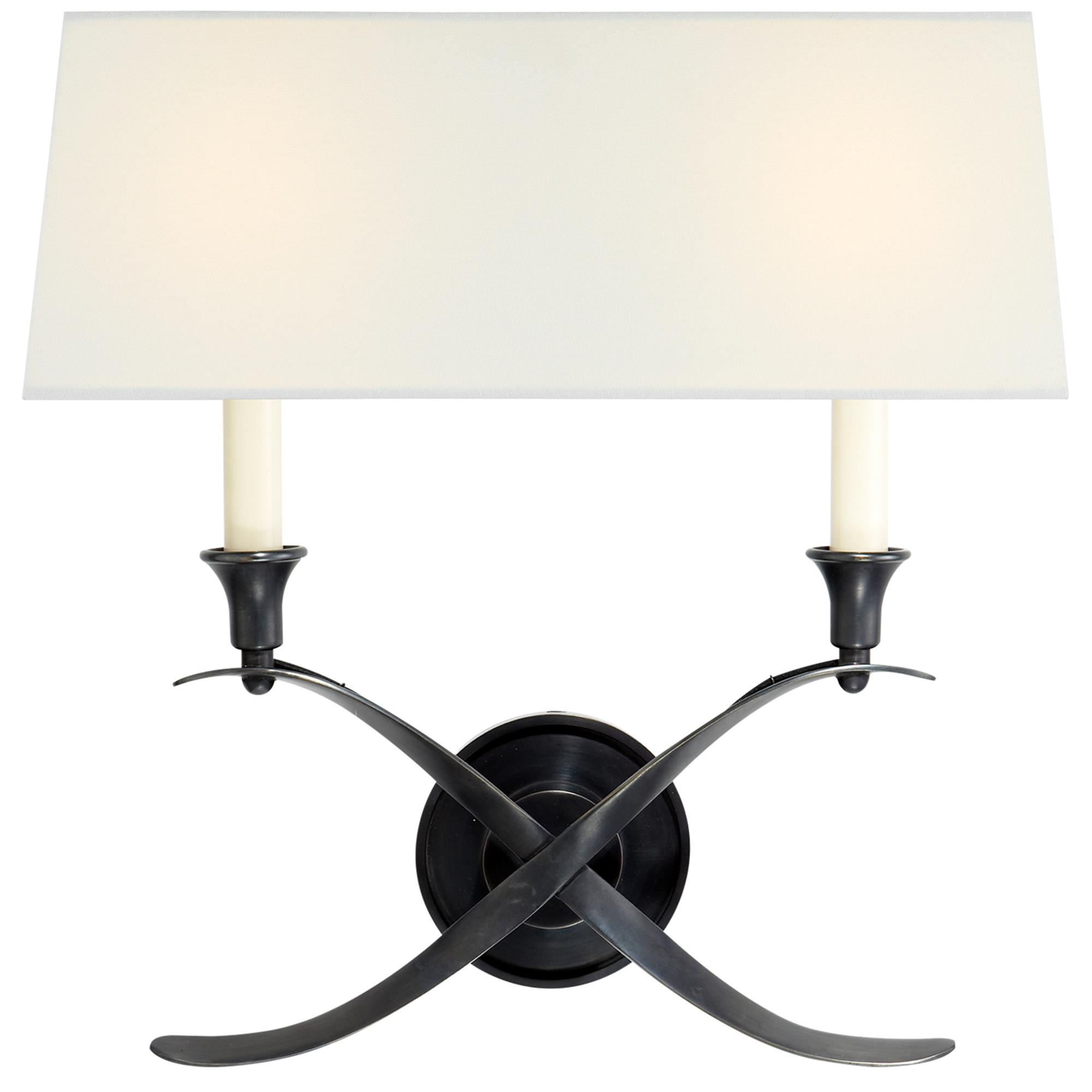 Chapman & Myers Cross Bouillotte Medium 2 Light Wall Sconce