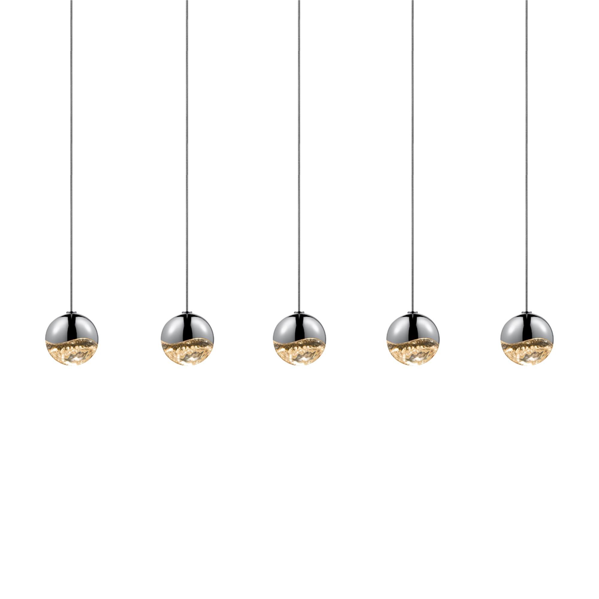 Grapes 37 Inch 5 Light Linear Chandelier