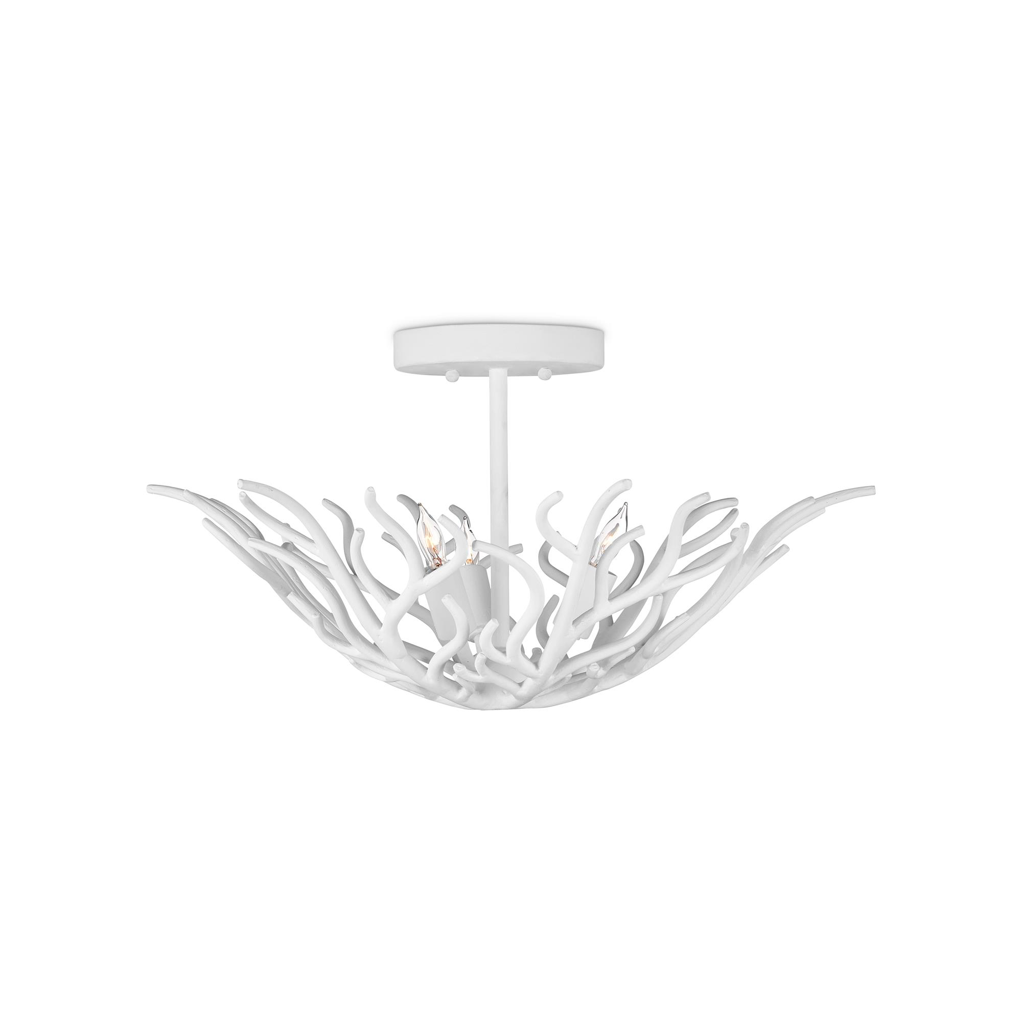 Snowfall 22 Inch 3 Light Semi Flush Mount