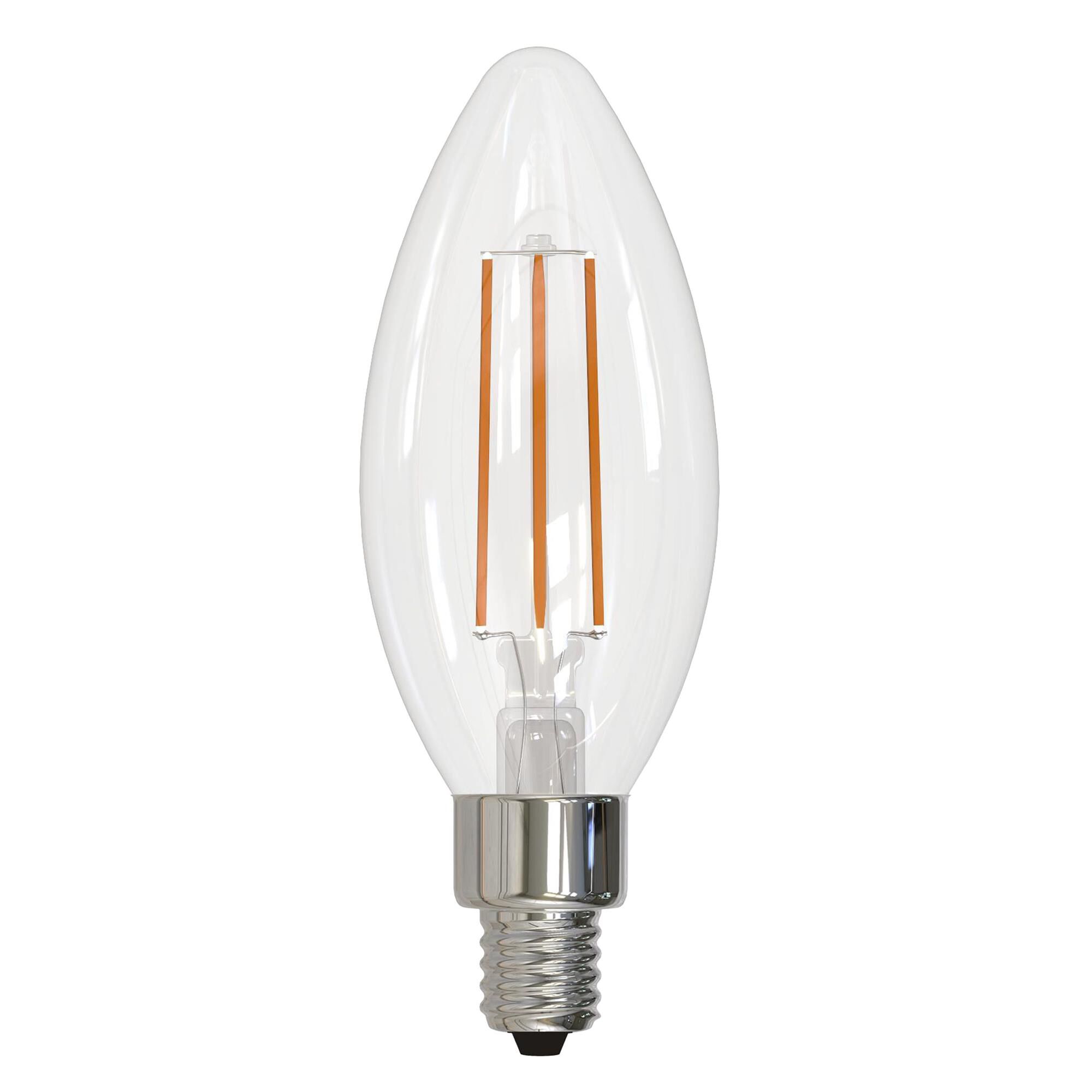 6.5 Watt LED B11 4000K Filament E12 Clear Fully Compatible Dimming