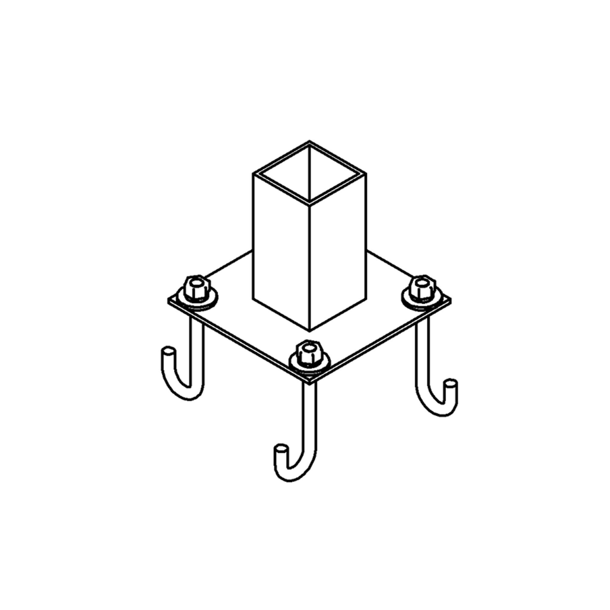 Square Outdoor Pier Mount Adapter
