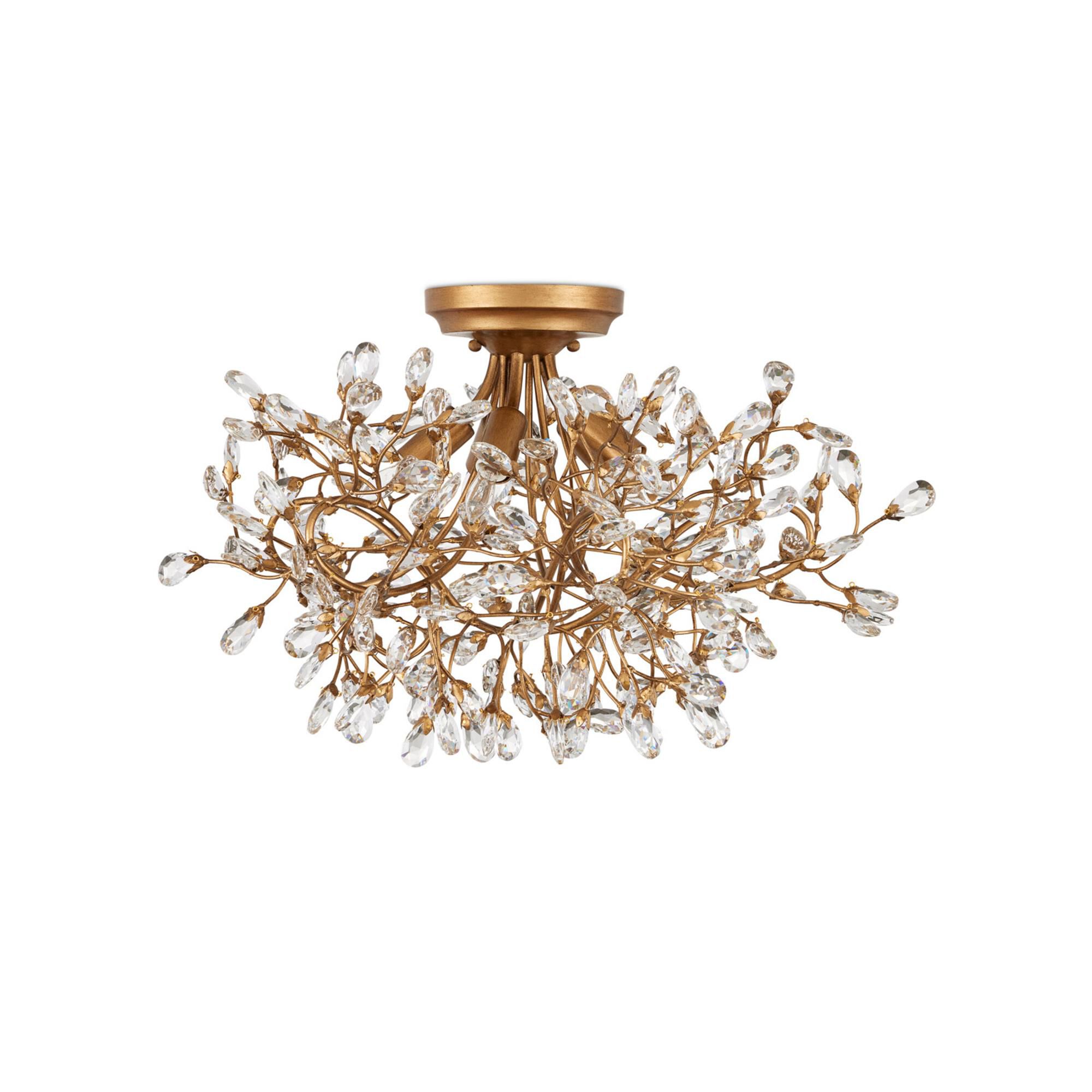 Crystal 24 Inch 5 Light Semi Flush Mount
