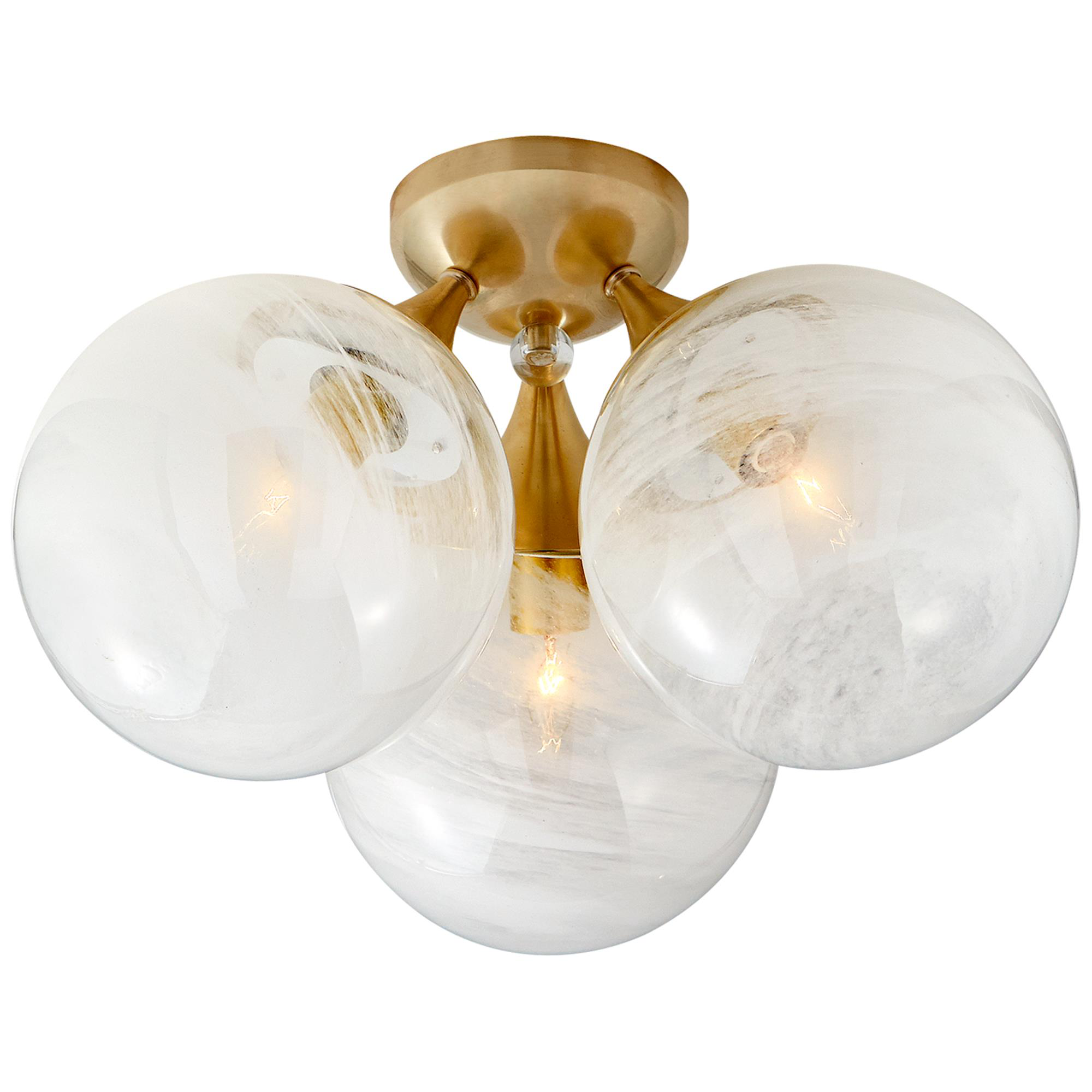 AERIN Cristol 15 Inch 3 Light Flush Mount