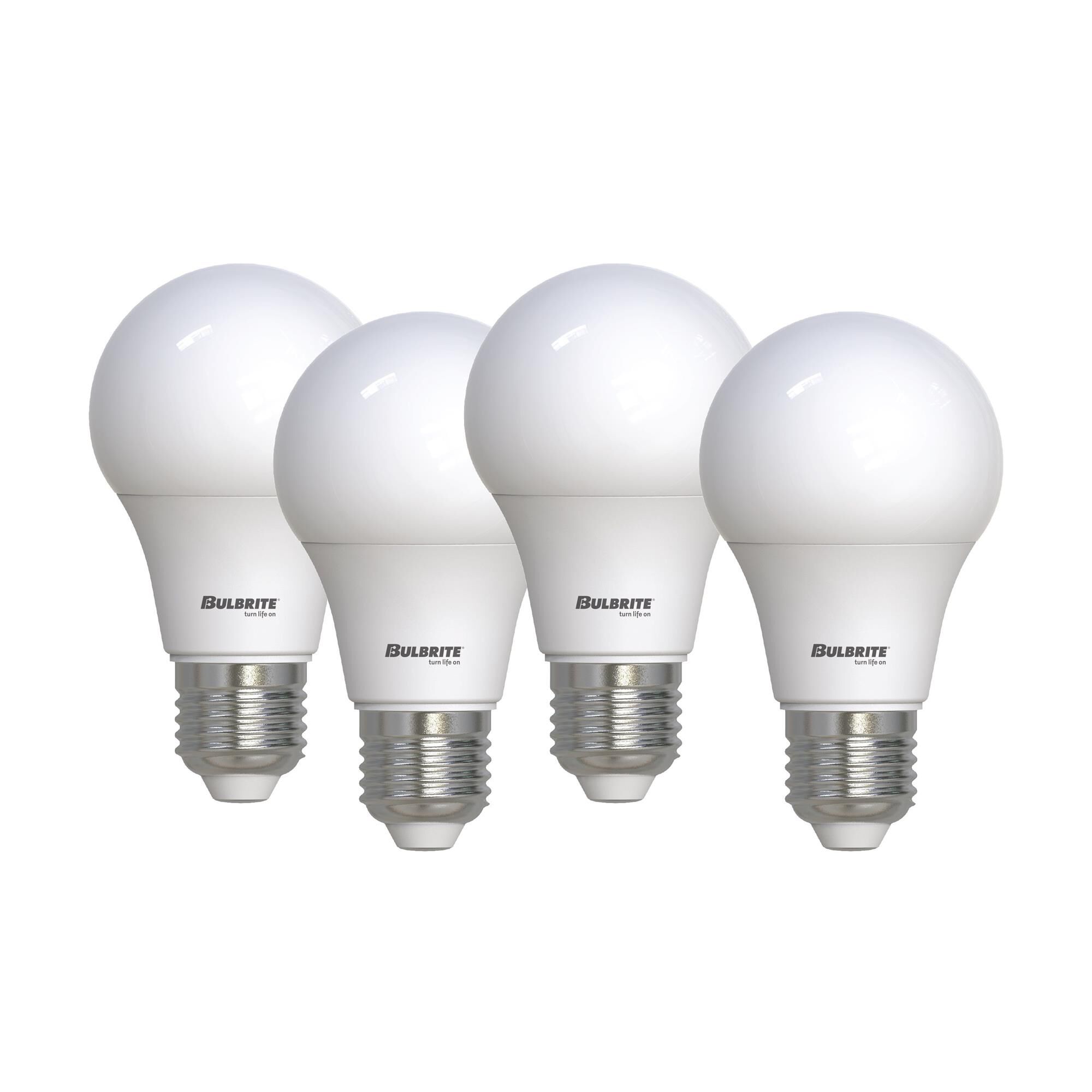 8.5 Watt LED A19 60 Watt Equivalent Basics Non-dimmable 2700K E26 120 Volt (4 Pack)