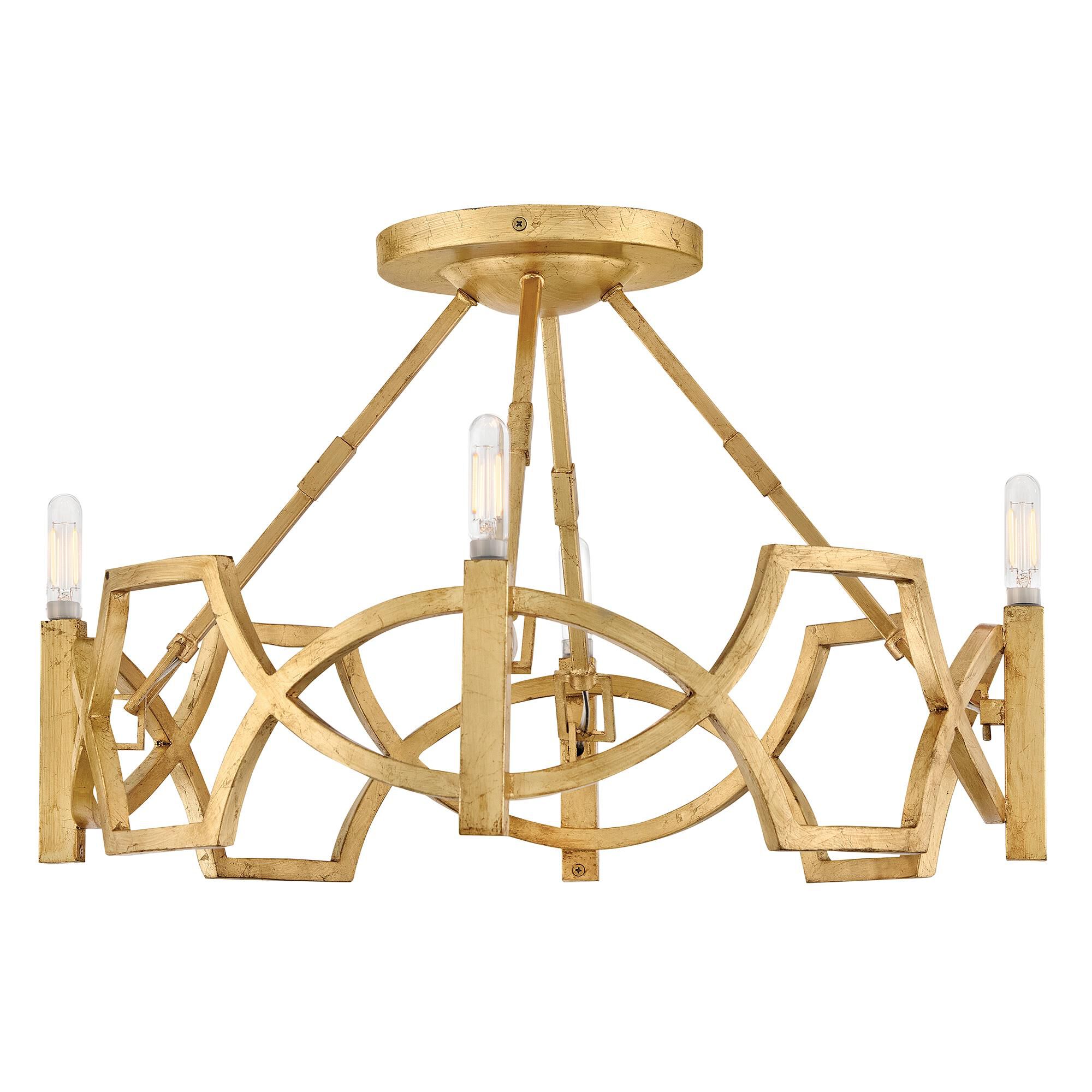 Leona 22 Inch 4 Light Semi Flush Mount