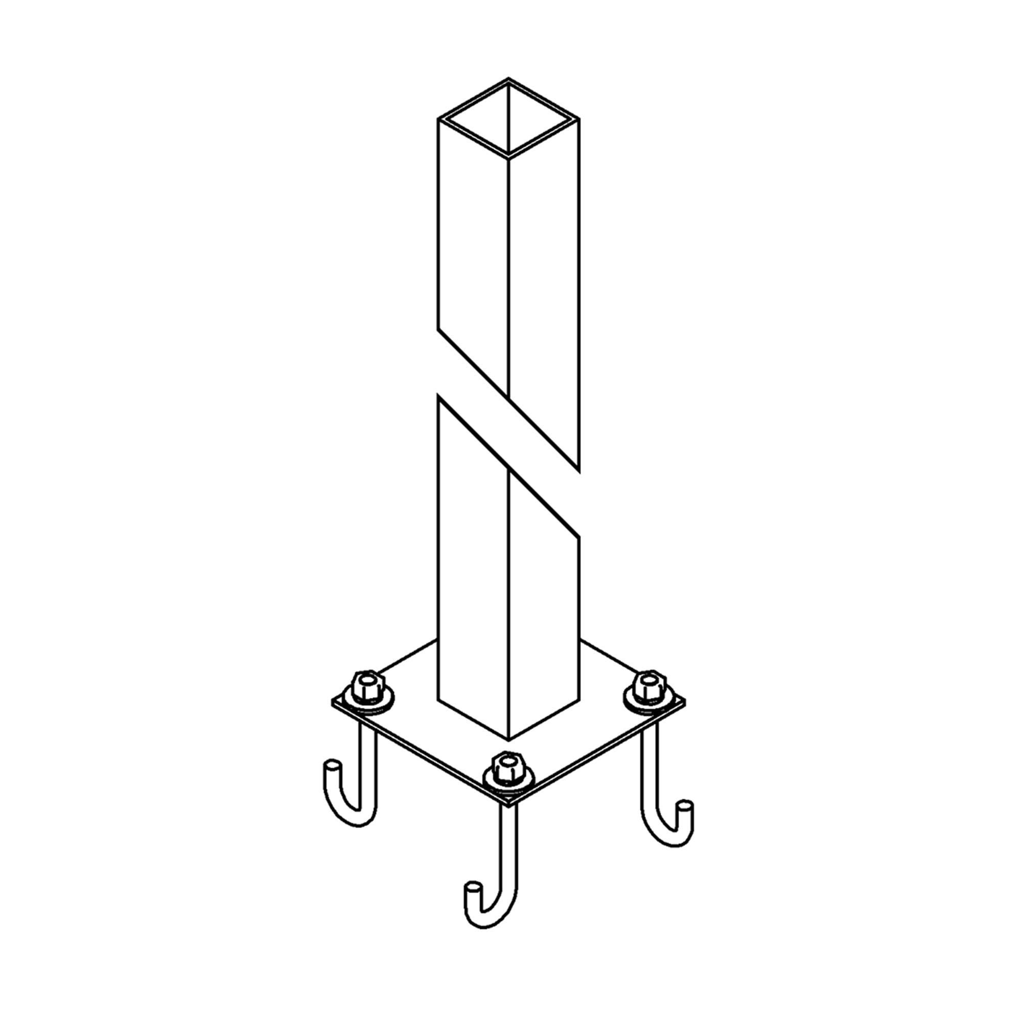 Square 71 Inch Outdoor Post