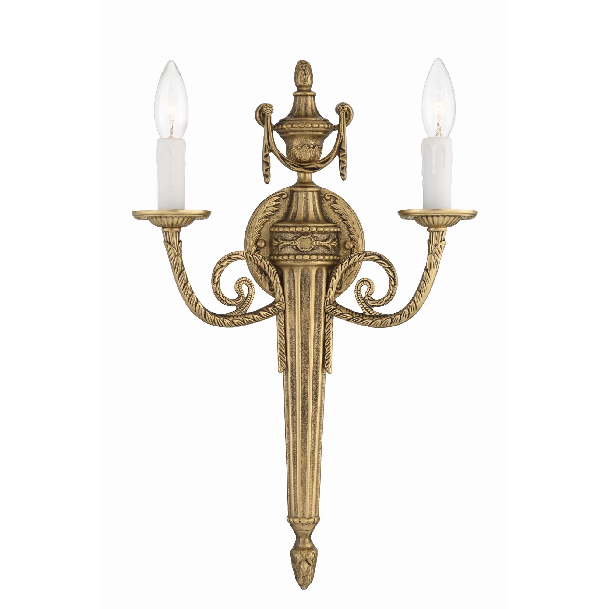 Cast Brass Mount 20 Inch 2 Light Wall Sconce