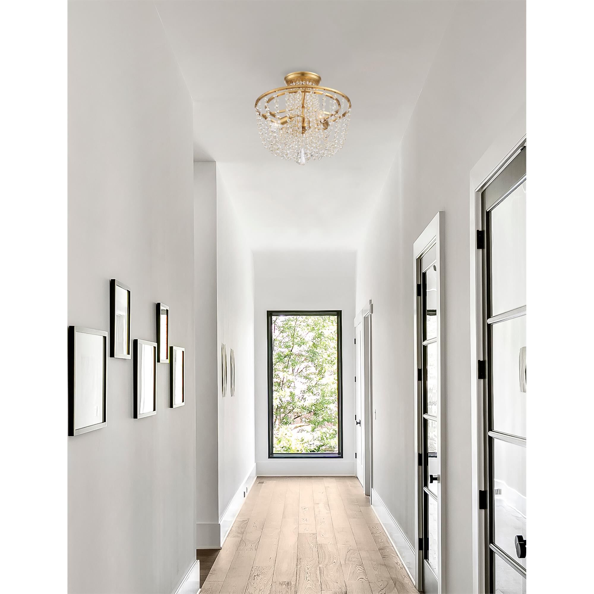 Arcadia 15 Inch 3 Light Semi Flush Mount