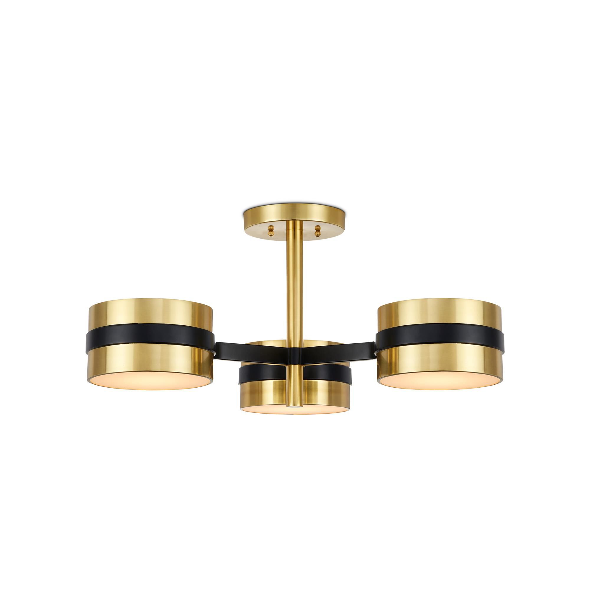Heybrook 26 Inch 3 Light Semi Flush Mount