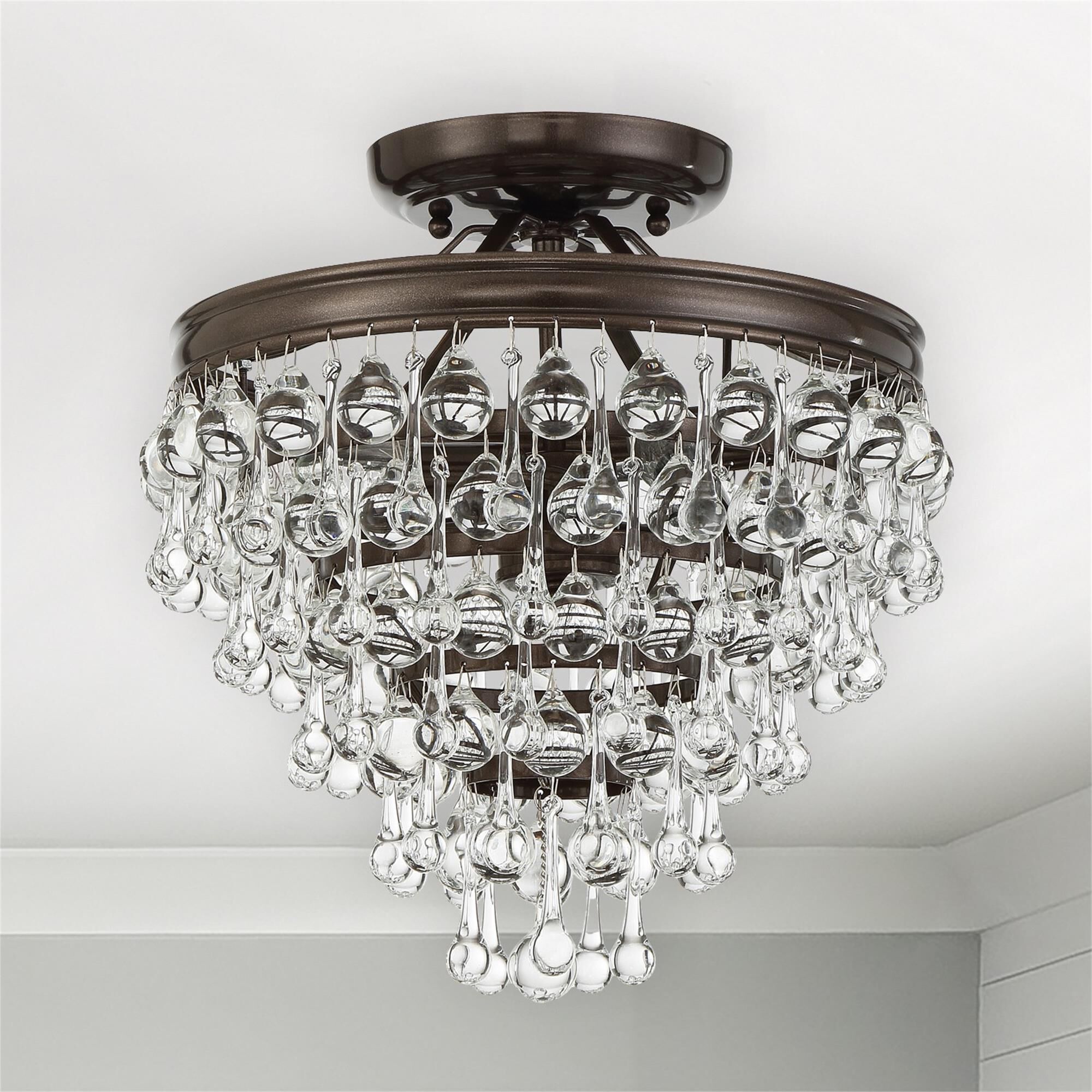 Calypso 13 Inch 3 Light Semi Flush Mount