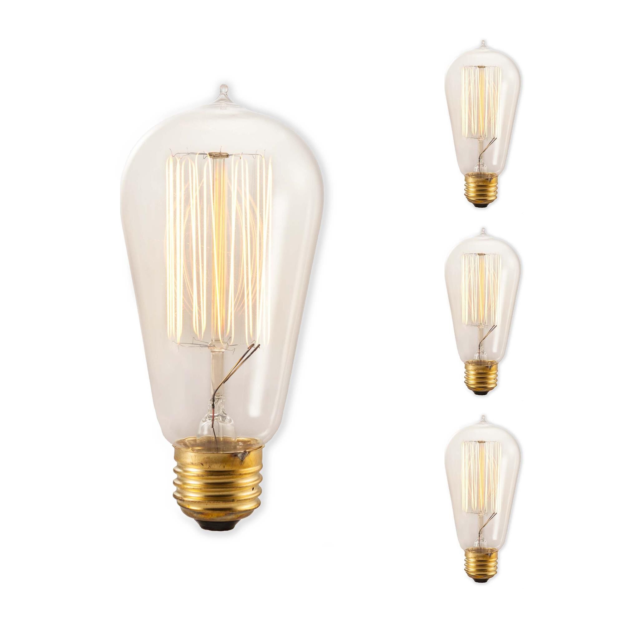 40 Watt ST18 Nostalgic Thread E26 120 Volt (4 Pack)