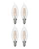 5 Watt LED CA10 3000K Filament E12 Fully Compatible Dimming JA8 (4 Pack)